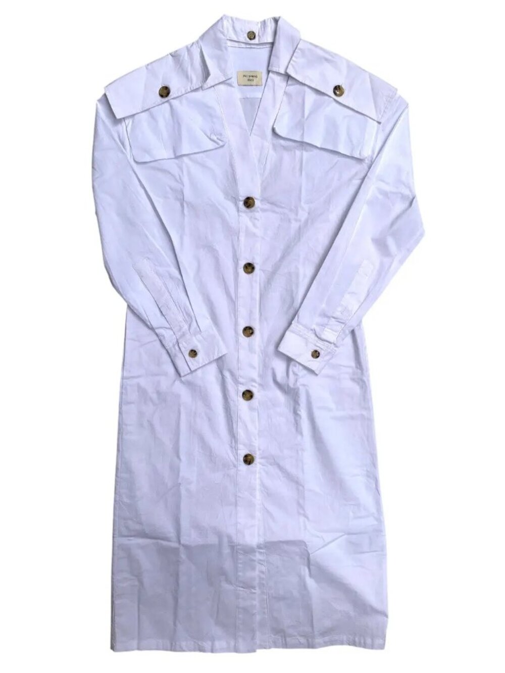 Bottega Veneta Daniel Lee Pre-Spring 2020 White Military Shirt Dress